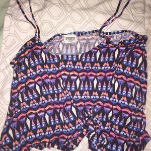 pink brand cropped tank top